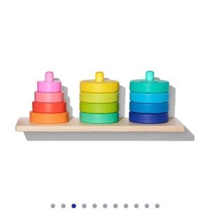 LovEvery Wooden Rainbow Stacking Toy - Multicolor Kids Puzzle